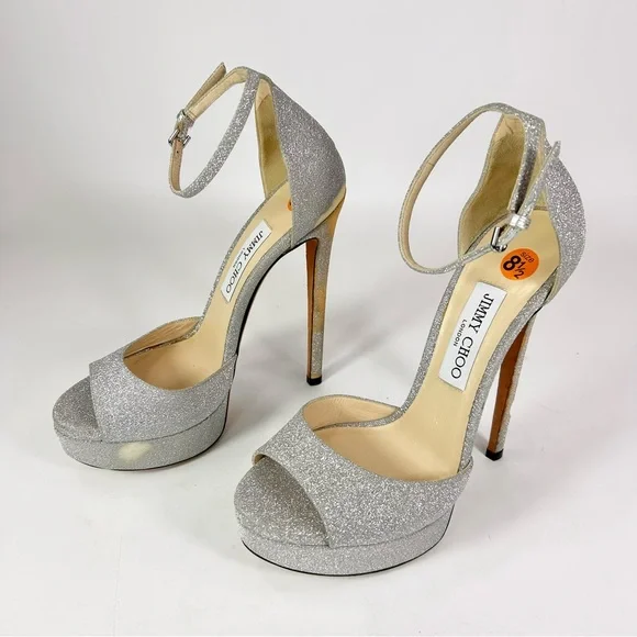 Jimmy Choo Max 150 Glitter Sandal Heel - Picture 3 of 7
